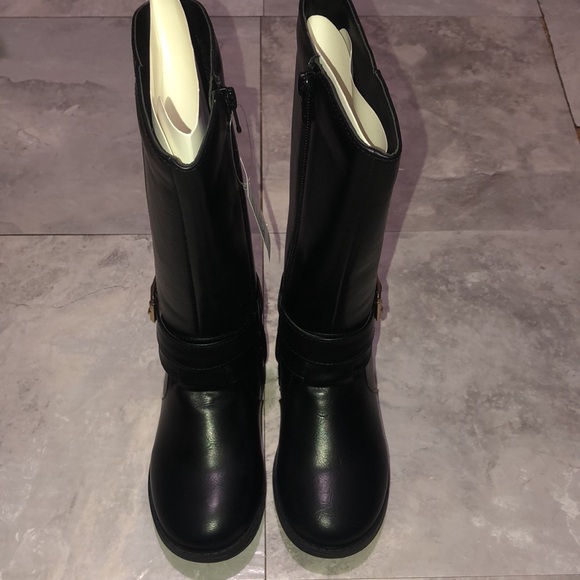 Size 13c toddler girl black knee high boots the children’s place brand new gold - Picture 2 of 7